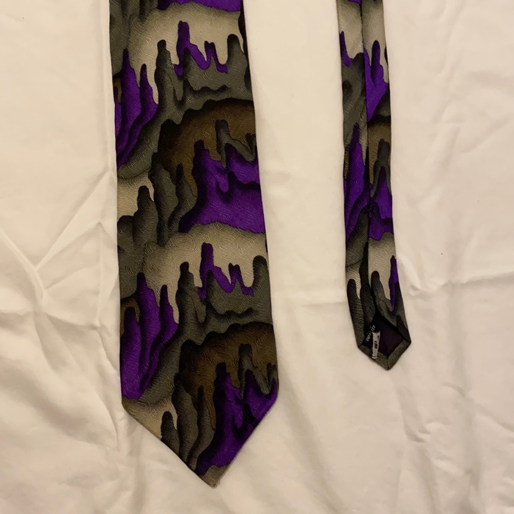 Jerry Garcia Purple Grey and Army Green Tie
